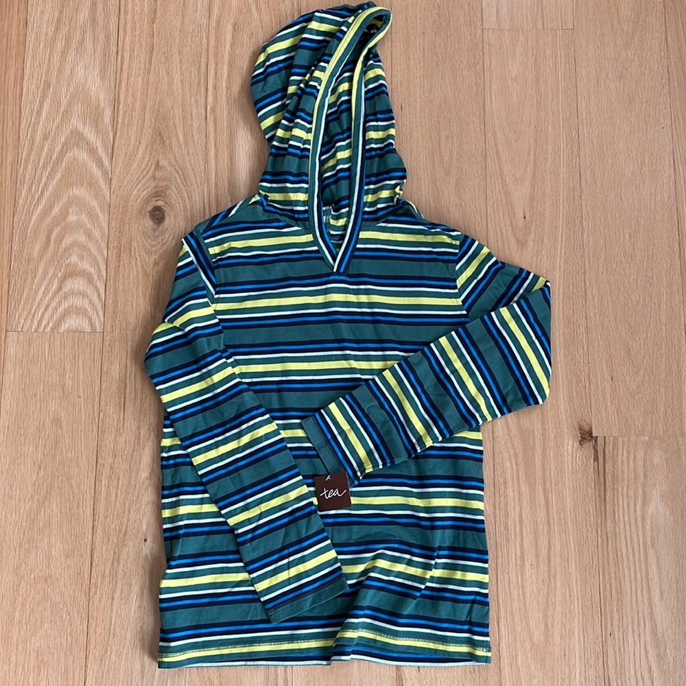 NWT, Tea Collection Hooded Long Sleeve T-shirt, Size 14